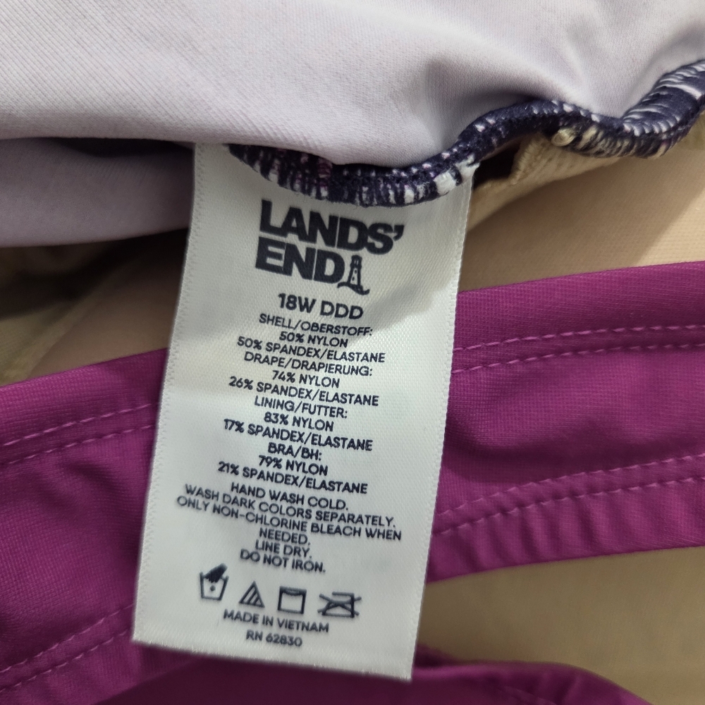 NWT Lands End SlenderSuit Swimsuit One Piece Ombre Purple Size 18W DDD F Shaping - Picture 9 of 11